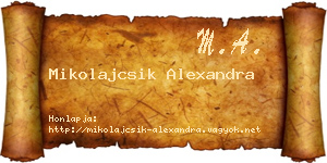 Mikolajcsik Alexandra névjegykártya